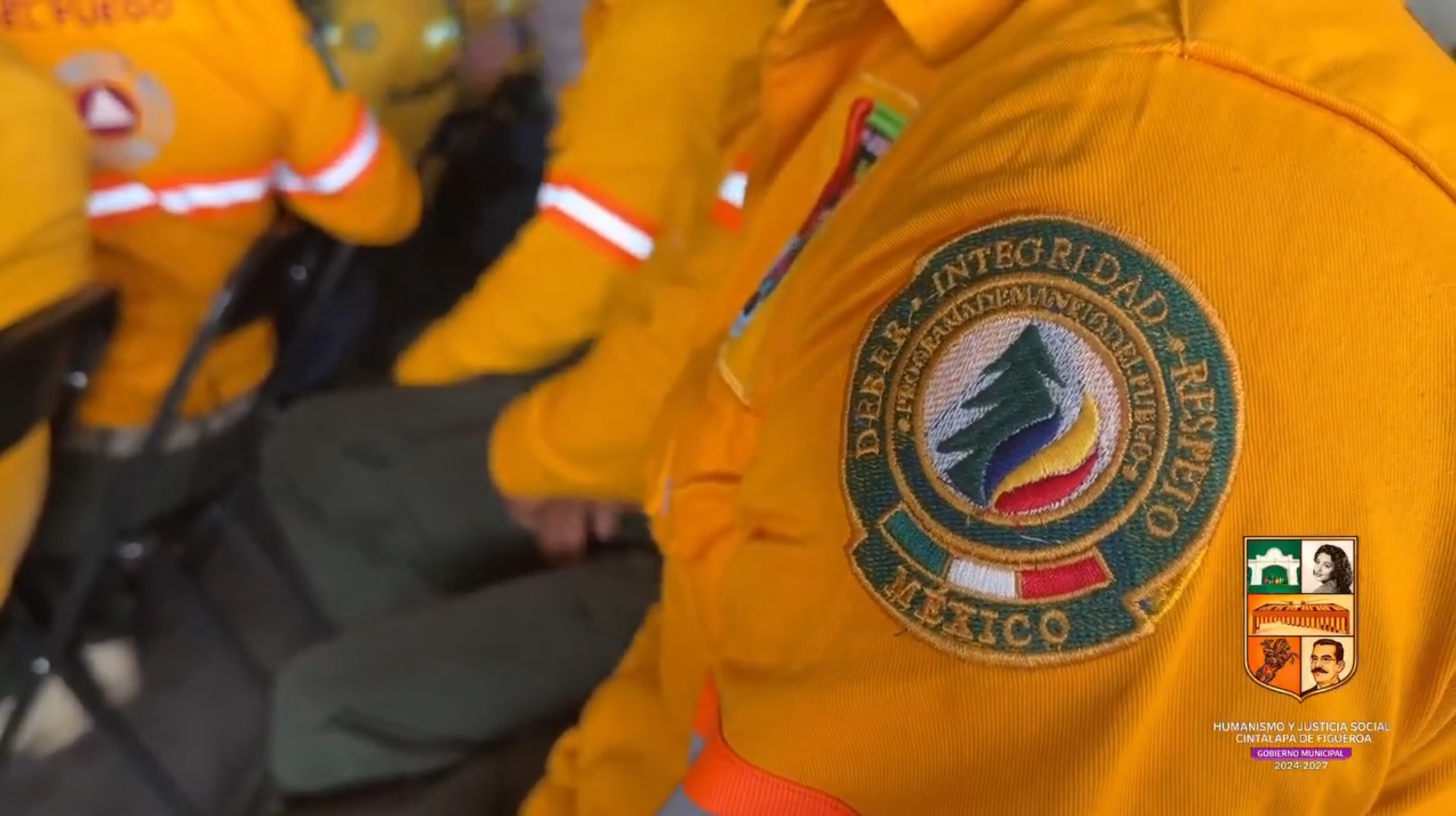 Clausura de trabajos de capacitación a brigadas contra incendios forestales en Cintalapa.
